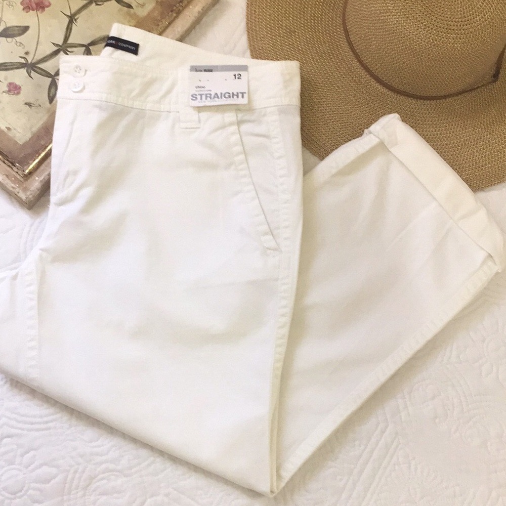 NWT New York & Co. Boyfriend Crop White